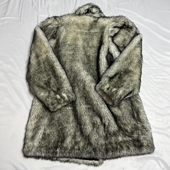 Women’s Vintage 1970’s - 1980’s Faux Fur Coat Union Made Silver Black READ - Picture 11 of 15